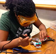 Student working on project